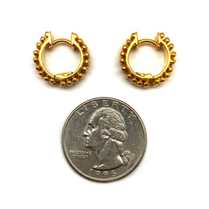 Ornate Gold Vermeil Huggies-Earrings-Erich Durrer-Pistachios