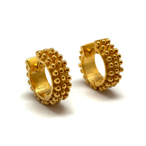 Ornate Gold Vermeil Huggies-Earrings-Erich Durrer-Pistachios