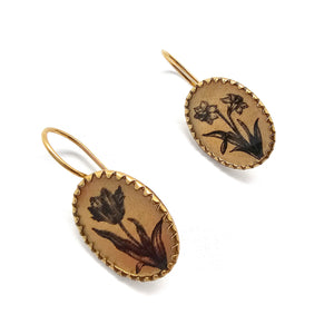 Oval Daffodil Earrings-Earrings-Anna Bankuti-Pistachios