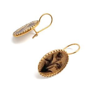 Oval Daffodil Earrings-Earrings-Anna Bankuti-Pistachios