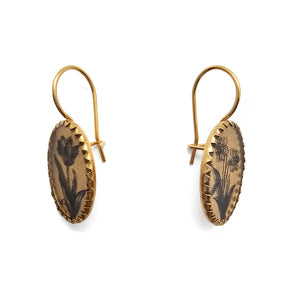 Oval Daffodil Earrings-Earrings-Anna Bankuti-Pistachios