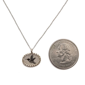 Oval Hummingbird Necklace-Necklaces-Anna Bankuti-Pistachios