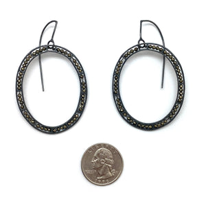 Oval Pyrite Earrings-Earrings-Heather Guidero-Pistachios