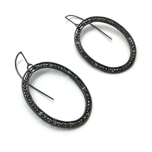 Oval Pyrite Earrings-Earrings-Heather Guidero-Pistachios