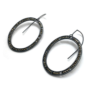 Oval Pyrite Earrings-Earrings-Heather Guidero-Pistachios