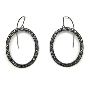 Oval Pyrite Earrings-Earrings-Heather Guidero-Pistachios