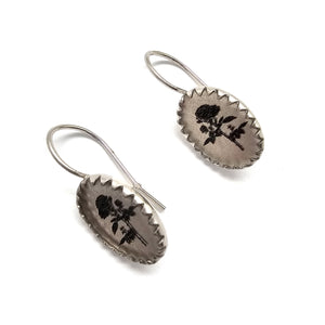 Oval Rose Earrings-Earrings-Anna Bankuti-Pistachios