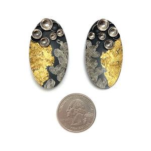 Oval Swirling Earrings-Earrings-So Young Park-Pistachios