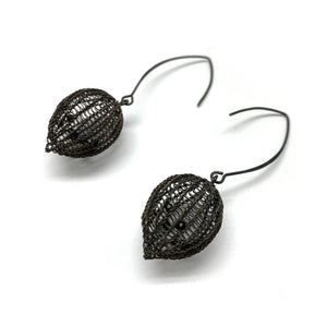 Oxidized Dew Hooks-Earrings-Sowon Joo-Pistachios