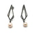 Oxidized Diamond Pearl Drop Earrings-Earrings-Veronika Majewska-Pistachios