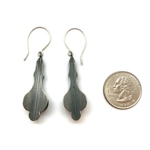 Oxidized Fleur De Lis Earrings-Earrings-Veronika Majewska-Pistachios