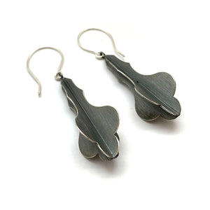 Oxidized Fleur De Lis Earrings-Earrings-Veronika Majewska-Pistachios