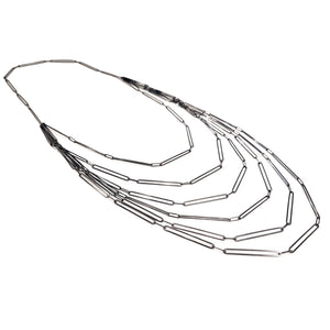 Oxidized Layered Link Necklace