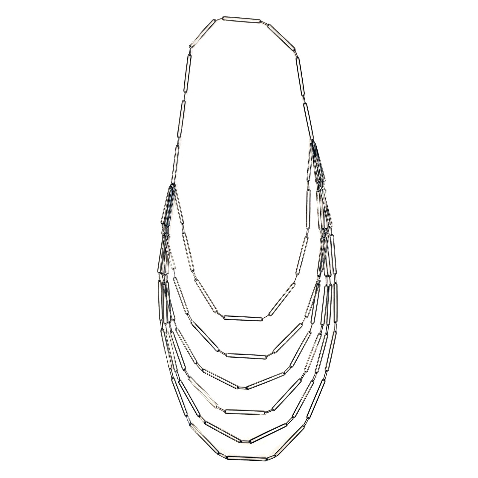 Oxidized Layered Link Necklace-Necklaces-Emily Rogstad-Pistachios