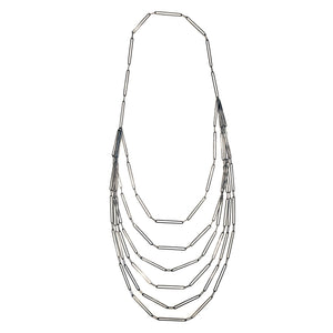 Oxidized Layered Link Necklace