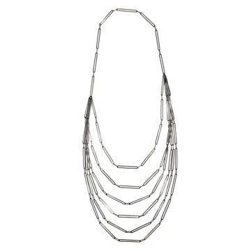 Oxidized Layered Link Necklace
