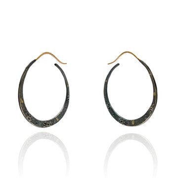 Oxidized Moon Hoops