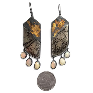 Oxidized Opal Dangle Earrings-Earrings-Danielle Cadef-Pistachios