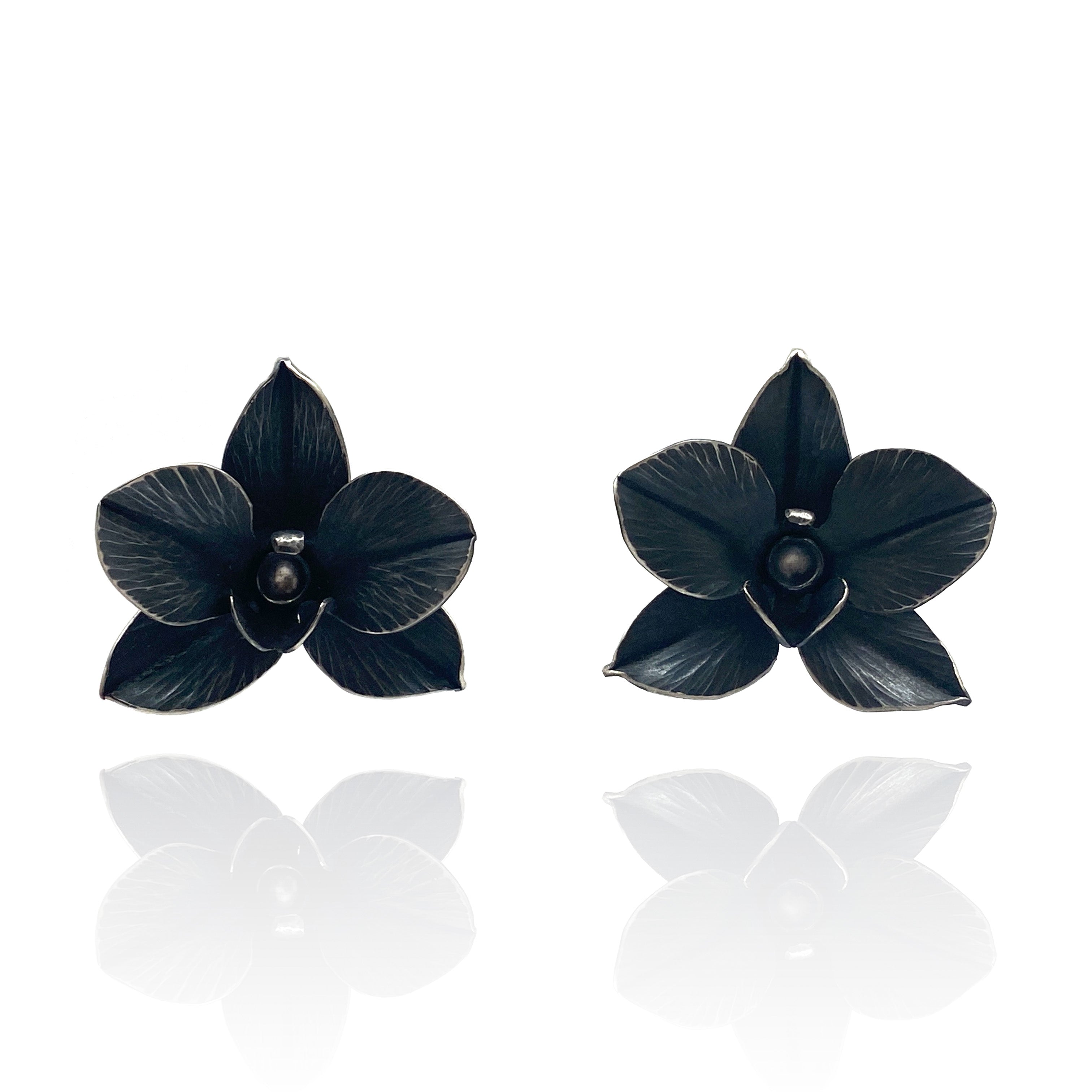 Orchid stud earrings discount