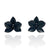 Oxidized Orchid Stud Earrings-Earrings-Huiyu Chiu-Pistachios