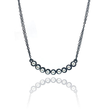 Oxidized Pearl Necklace