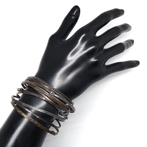 Oxidized Silver Circle Bracelet-Bracelets-Biba Schutz-Pistachios