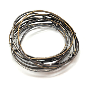 Oxidized Silver Circle Bracelet-Bracelets-Biba Schutz-Pistachios