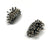 Oxidized Silver Huggie Earrings-Earrings-So Young Park-Pistachios