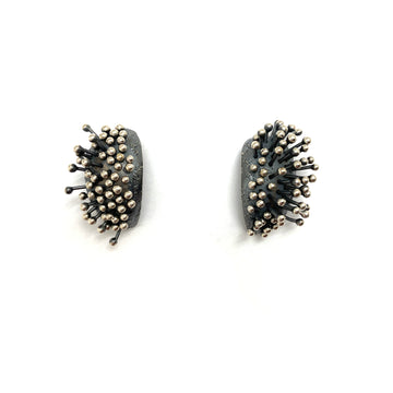 Oxidized Silver Huggie Earrings