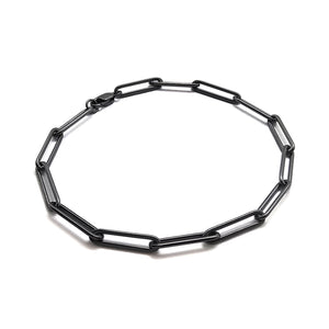 Oxidized Silver Paperclip Bracelet-Bracelets-Emily Rogstad-Pistachios