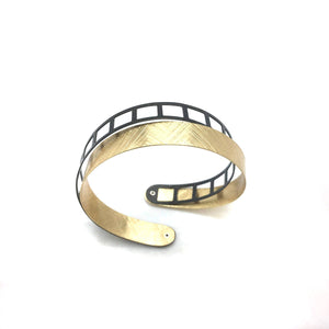 Oxidized Silver and Gold Vermeil Film Strip BraceletOLD-Bracelets-Mariusz Fatyga-Pistachios