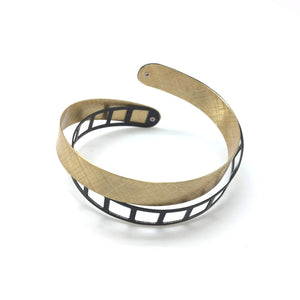 Oxidized Silver and Gold Vermeil Film Strip BraceletOLD-Bracelets-Mariusz Fatyga-Pistachios