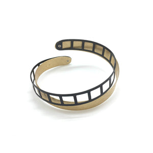 Oxidized Silver and Gold Vermeil Film Strip BraceletOLD-Bracelets-Mariusz Fatyga-Pistachios