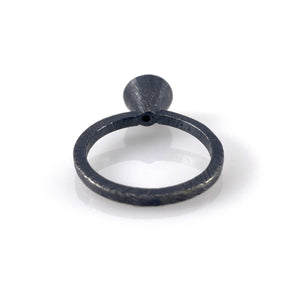 Oxidized Sterling Silver and 18k Gold Ring-Rings-Heather Guidero-Pistachios