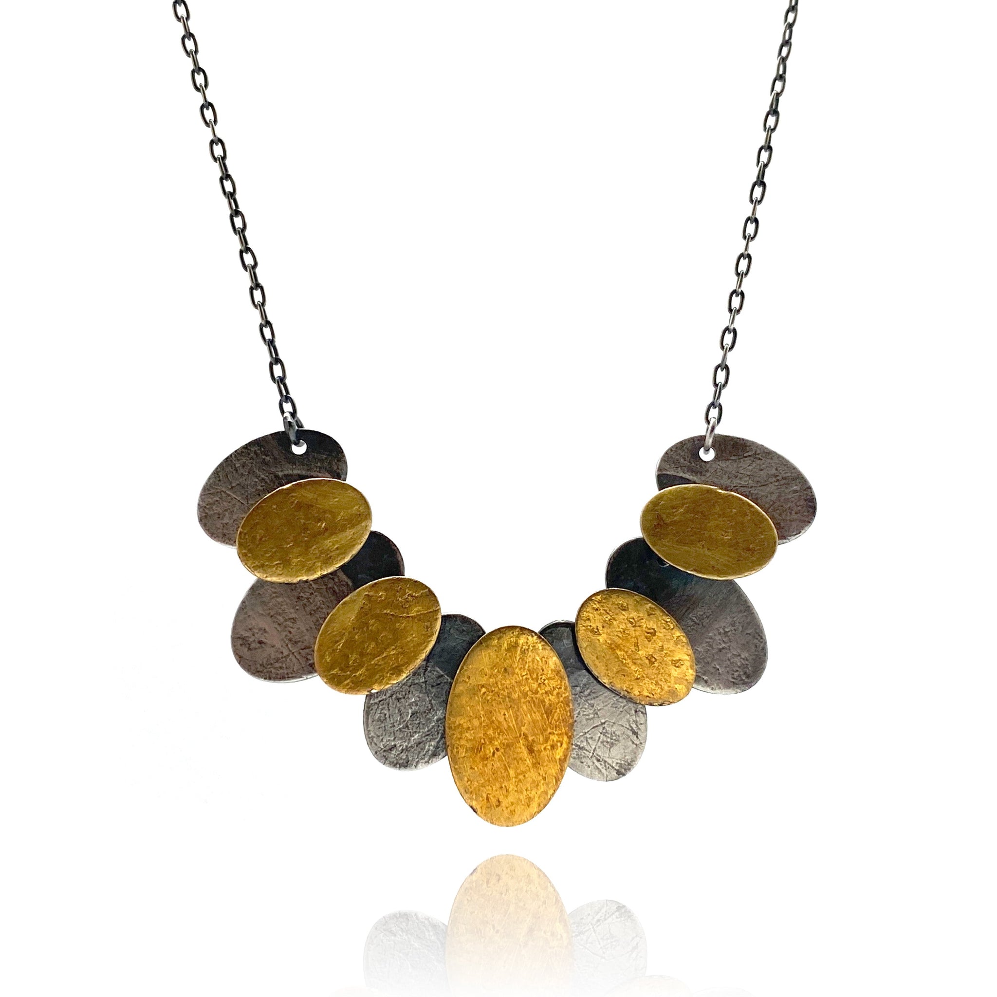 Oxidized Sterling Silver and 23k Gold Necklace Necklaces Austin Titus Pistachios