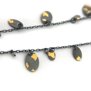 Oxidized Sterling Silver and 24k Gold Necklace-Necklaces-Austin Titus-Pistachios