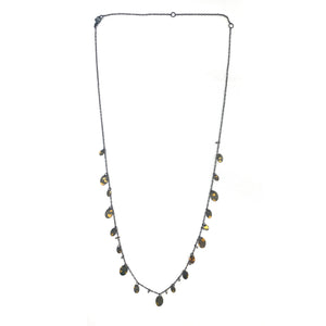 Oxidized Sterling Silver and 24k Gold Necklace-Necklaces-Austin Titus-Pistachios