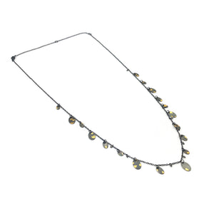 Oxidized Sterling Silver and 24k Gold Necklace-Necklaces-Austin Titus-Pistachios