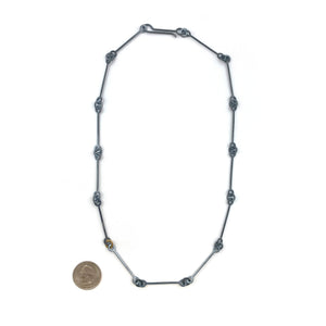 Oxidized and Gold Chain Link Necklace-Necklaces-Elisa Bongfeldt-Pistachios