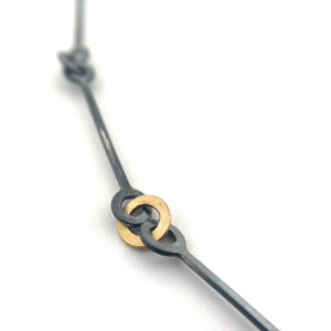 Oxidized and Gold Chain Link Necklace-Necklaces-Elisa Bongfeldt-Pistachios