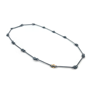 Oxidized and Gold Chain Link Necklace-Necklaces-Elisa Bongfeldt-Pistachios