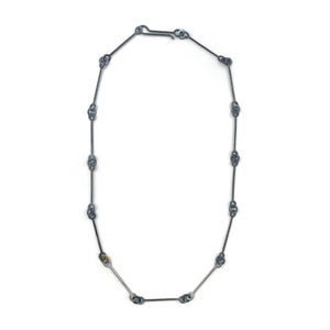 Oxidized and Gold Chain Link Necklace-Necklaces-Elisa Bongfeldt-Pistachios