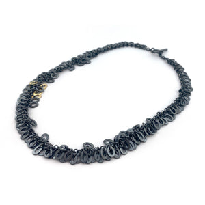 Oxidized and Gold Fringe Necklace-Necklaces-Elisa Bongfeldt-Pistachios