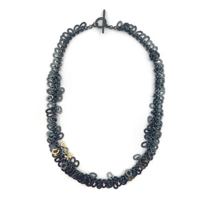 Oxidized and Gold Fringe Necklace-Necklaces-Elisa Bongfeldt-Pistachios