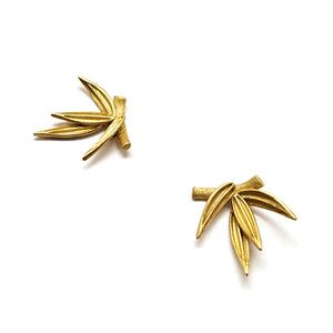 Palm Leaf Stud Earrings-Earrings-Manali Shinde-Pistachios