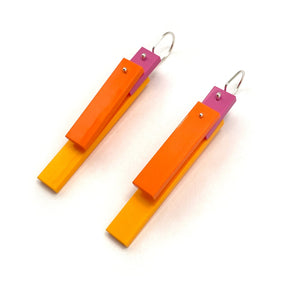 Papaya Tile Earrings-Earrings-Emiko Oye-Pistachios