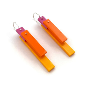 Papaya Tile Earrings-Earrings-Emiko Oye-Pistachios