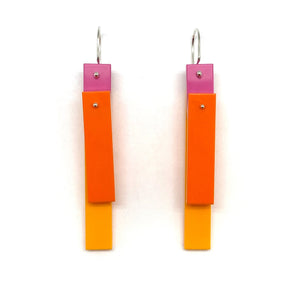 Papaya Tile Earrings-Earrings-Emiko Oye-Pistachios