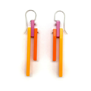 Papaya Tile Earrings-Earrings-Emiko Oye-Pistachios