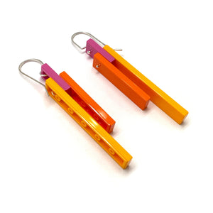 Papaya Tile Earrings-Earrings-Emiko Oye-Pistachios